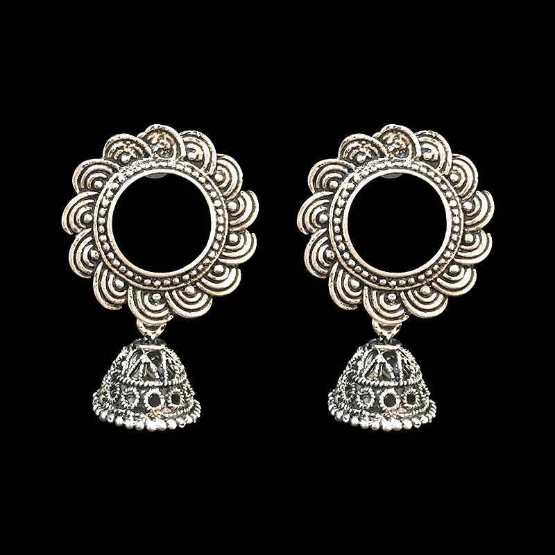 Fine oxidised flower jhumkis shalaya store