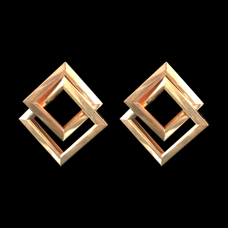 Rohumbus interwined gold earrings Shalaya store