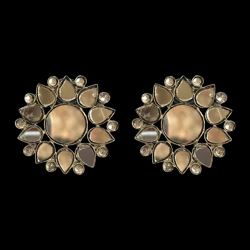 Round mirror-work earrings Shalaya Store