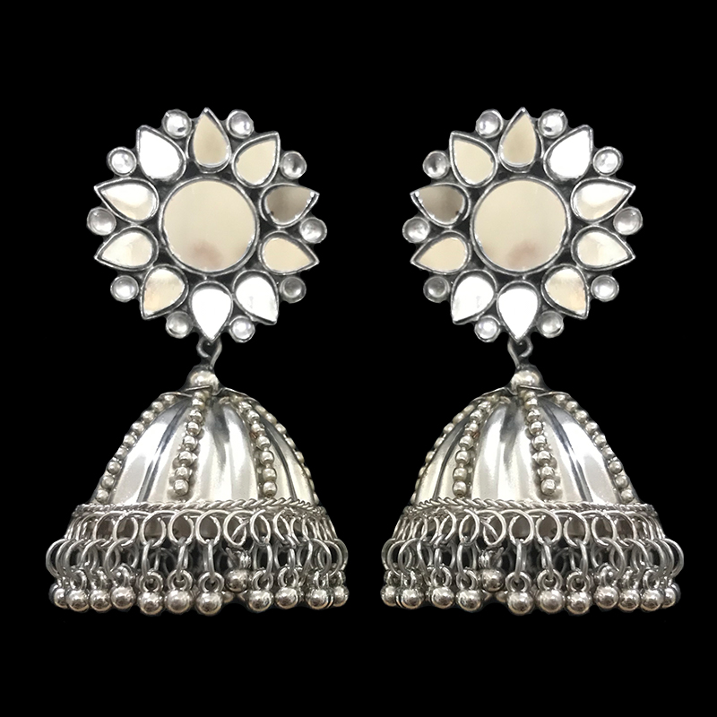 Mirror-work Jhumkas Shalaya store