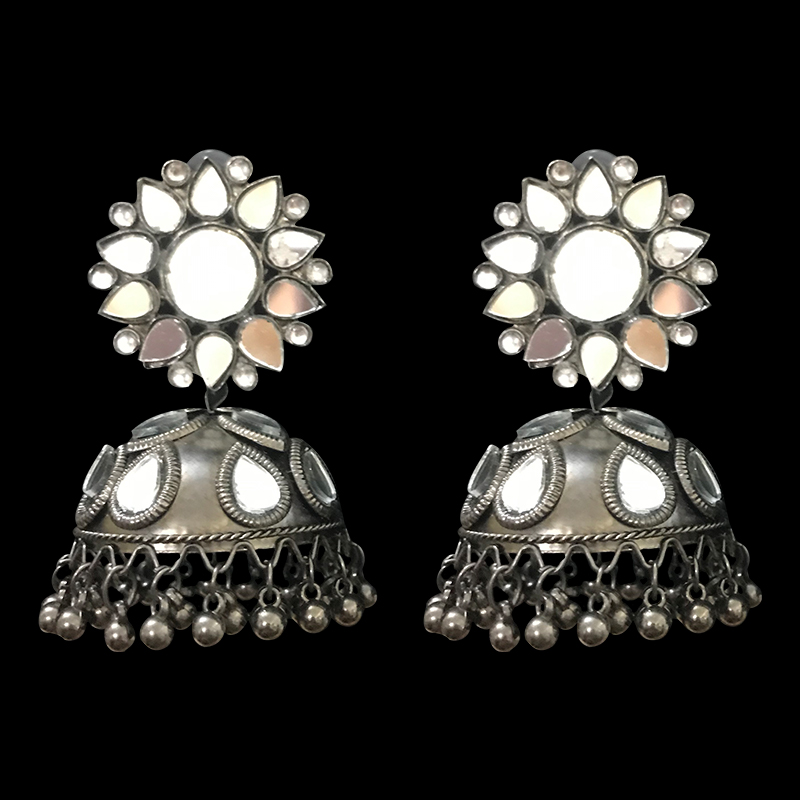 Mirror-work Jhumkas Shalaya Store